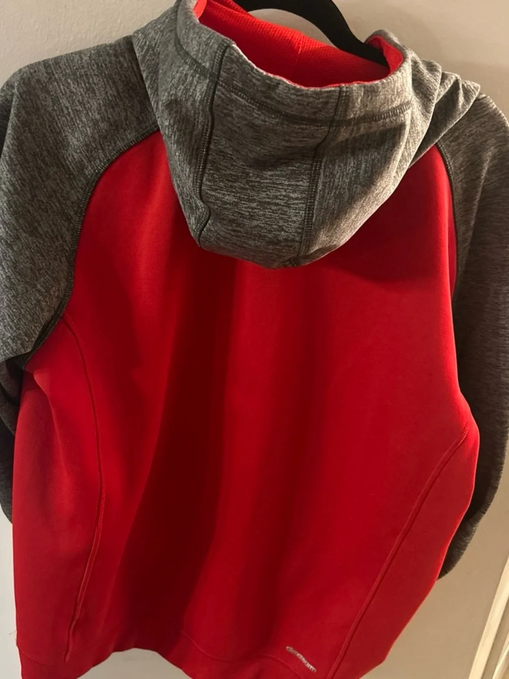 adidas Originals Red and Gray Pullover Hoodie with Logo